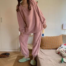 New Autumn and Winter Plus Velvet Warm Pajamas, Pure Color Korean Version, Cute, Sweet, Simple and Loose All-match Pajamas
New Autumn and Winter Plus Velvet Warm Pajamas, Pure Color Korean Version, Cute, Sweet, Simple and Loose All-match Pajamas