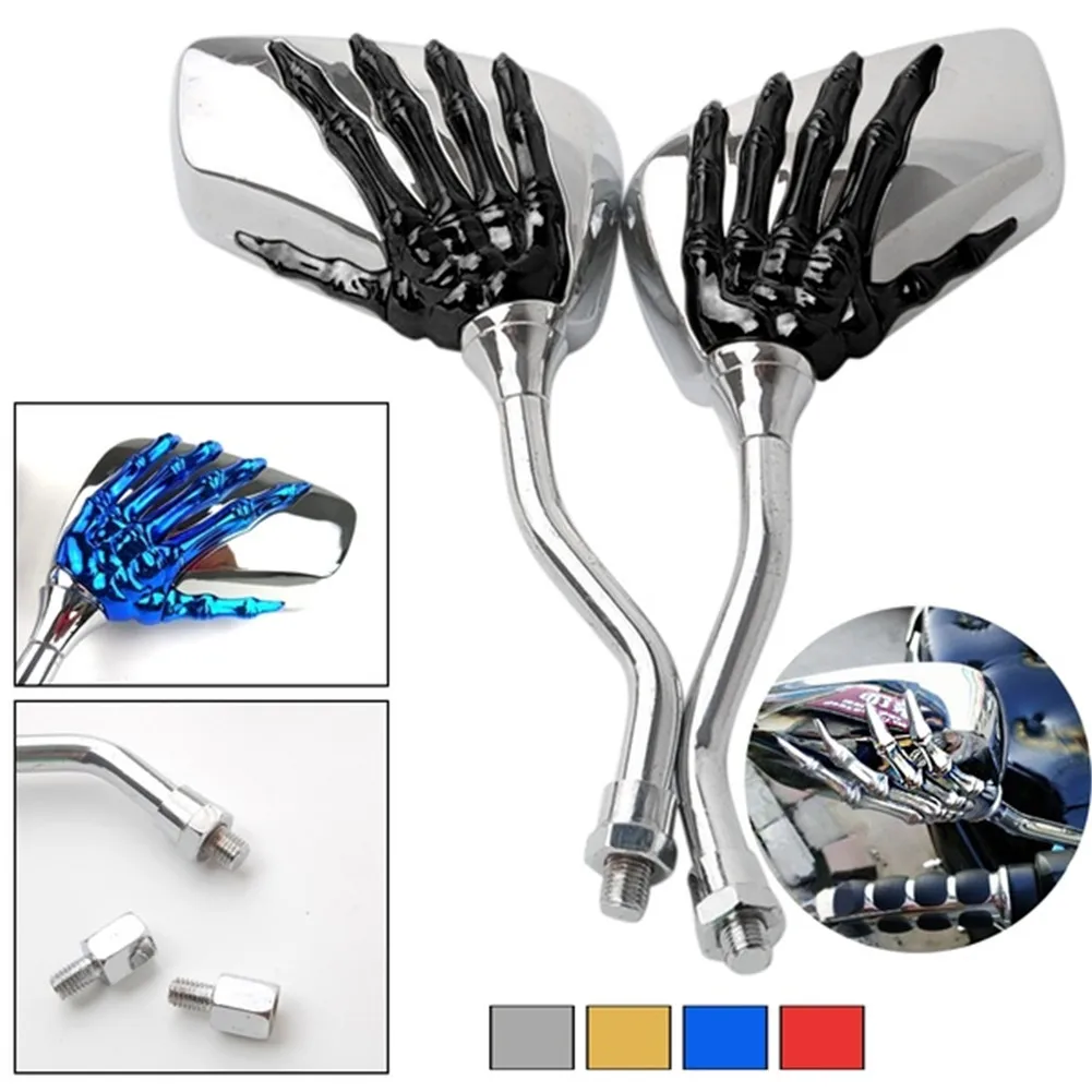 

1 Pair Left Right Skeleton Skull Hand Claw Motorcycle Motor Rearview Side Mirrors Adjustable Mirror Angle Bike Mirror Accessorie