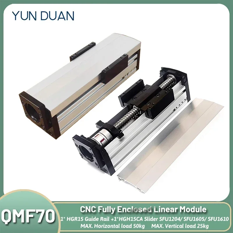 CNC Fully Enclosed Ball Screw Sliding Table Dust Cover Linear Guide Stage 70mm Width SFU1204/SFU1605/SFU1610 HGH15CA HGR15
CNC Fully Enclosed Ball Screw Sliding Table Dust Cover Linear Guide Stage 70mm Width SFU1204/SFU1605/SFU1610 HGH15CA HGR15
