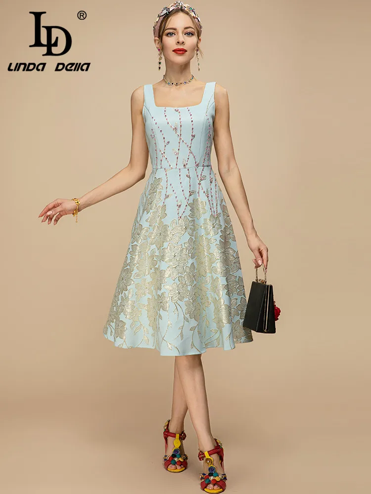 LD LINDA DELLA New 2023 Summer Runway Fashion Dress Women Spaghetti strap Luxury Diamond Beading Flower Jacquard Elegant Dress
LD LINDA DELLA New 2023 Summer Runway Fashion Dress Women Spaghetti strap Luxury Diamond Beading Flower Jacquard Elegant Dress