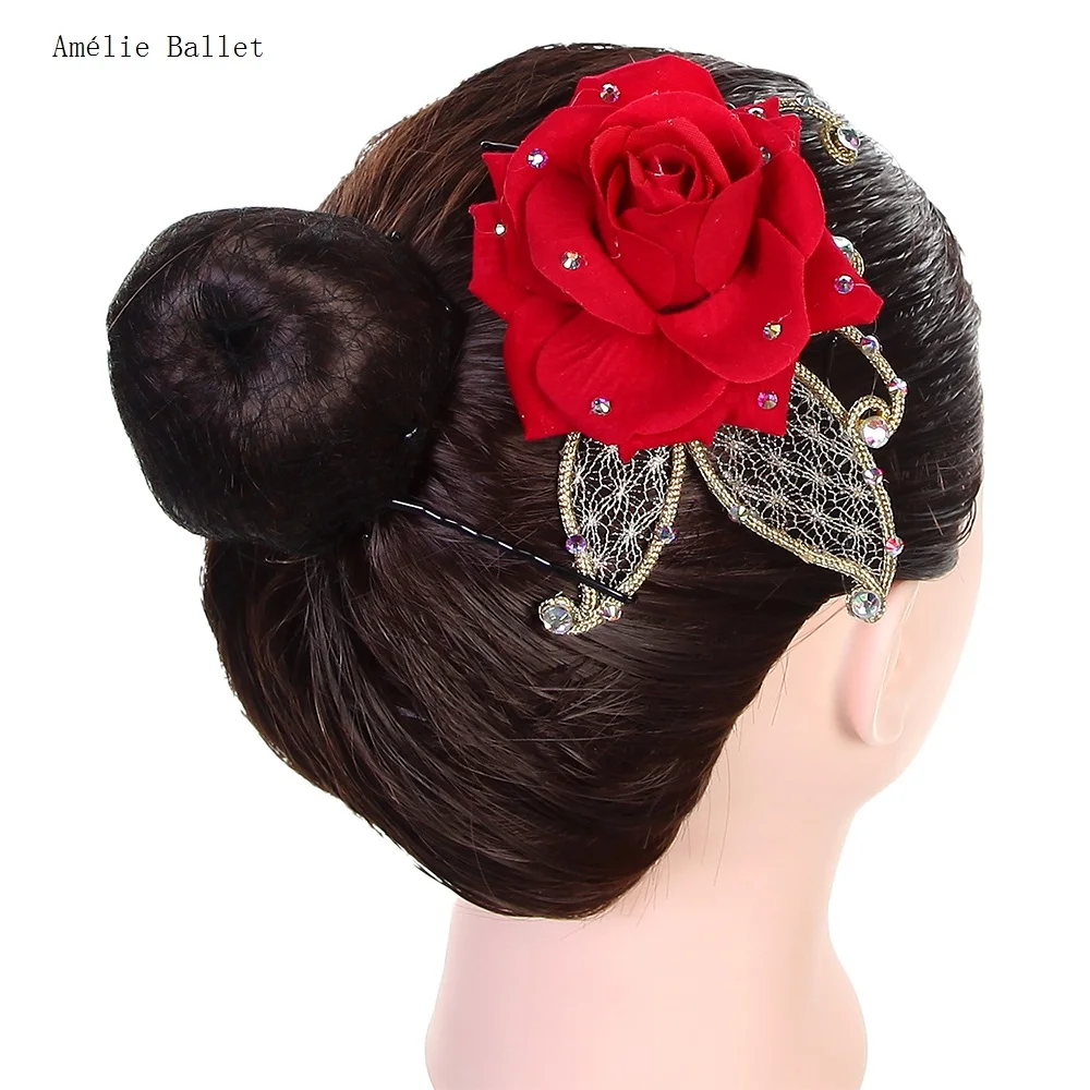 

HB028 Free Shipping Ballet Dancing Hair Accessories Don Quixote or Paquita Headwear Red Hairwear Spanish Dance Head Wear