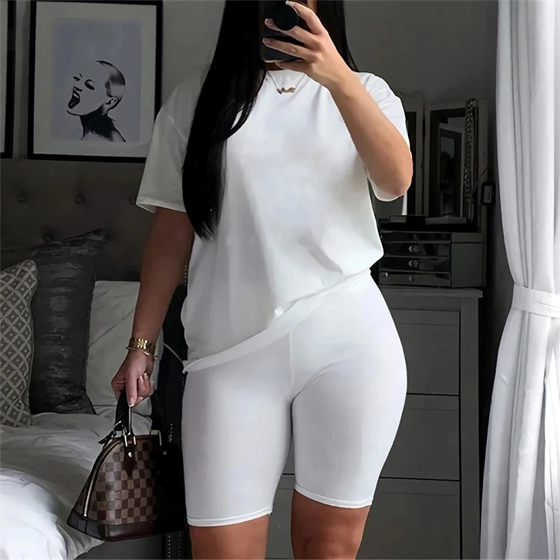 Women Set Tracksuits Summer Short Sleeve O-Neck Tee Tops+Pencil Shorts Suits Outfit Graphic T Shirts Jogging Suits
Women Set Tracksuits Summer Short Sleeve O-Neck Tee Tops+Pencil Shorts Suits Outfit Graphic T Shirts Jogging Suits