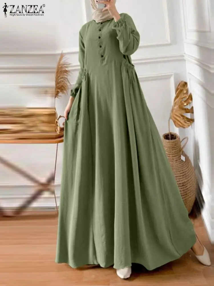 ZANZEA Muslim Long Dress Islamic Clohting Abayas For Women Long Sleeve Maxi Sundress A Line Party Robe Vestido Eid Mubarek Abaya
ZANZEA Muslim Long Dress Islamic Clohting Abayas For Women Long Sleeve Maxi Sundress A Line Party Robe Vestido Eid Mubarek Abaya