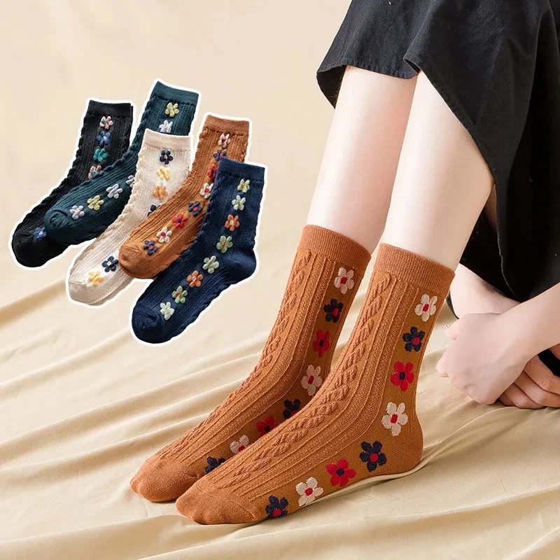 Yasuk Autumn Winter Women's Fashion Solid Cute Flower Casual Comfortable Heigh Tube Stocking Pile Loose Socks 5Pcs
Yasuk Autumn Winter Women's Fashion Solid Cute Flower Casual Comfortable Heigh Tube Stocking Pile Loose Socks 5Pcs
