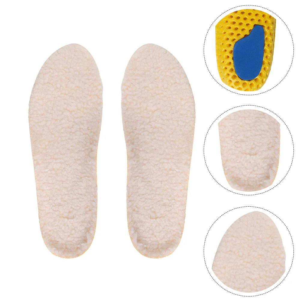 

1 Pairs Winter Sheepskin Insoles Thick Fleece Inserts Cozy Fluffy Shoe Pads Inserts for Adults Slippers ( Suitable for 37- 39