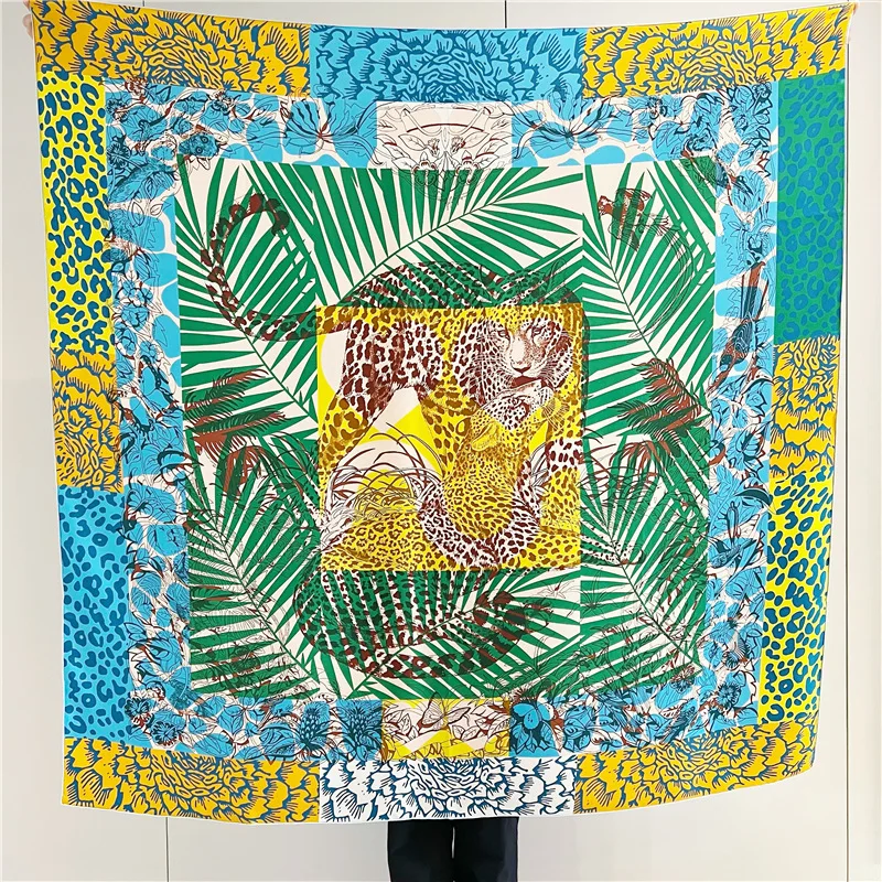 Шелковый шарф с леопардовым принтом, Женские Дизайнерские шарфы, Большие шали, пончо, палантин с ручными краями 
Шелковый шарф с леопардовым принтом, Женские Дизайнерские шарфы, Большие шали, пончо, палантин с ручными краями