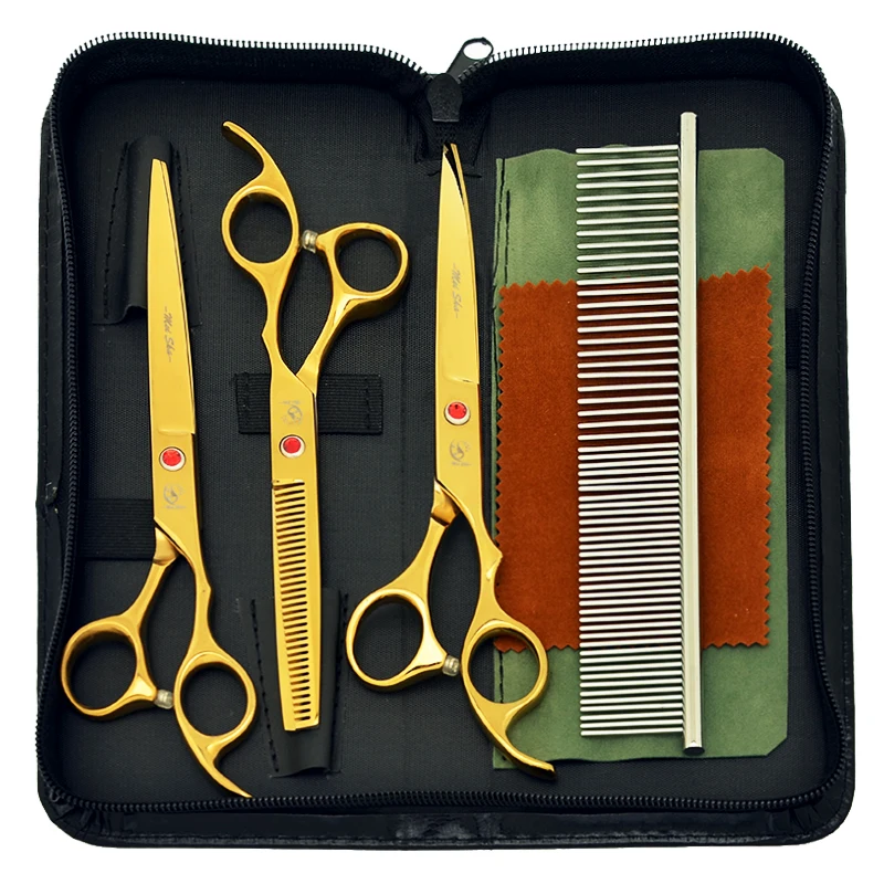 7.0" Meisha Japan Steel Pet Grooming Scissors Dog Hair Shears Straight Curved Cutting Animal Thinning Trimming Clippers B0014A
7.0" Meisha Japan Steel Pet Grooming Scissors Dog Hair Shears Straight Curved Cutting Animal Thinning Trimming Clippers B0014A