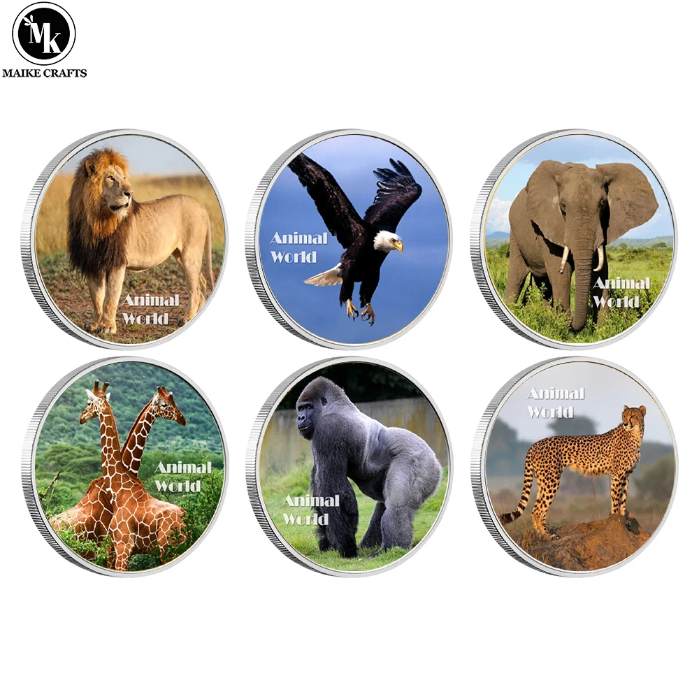 Animal World Commemorative Coins Elephant Orangutan Lion Gold Plated Metal Badge Collection Children's Day Gifts
Animal World Commemorative Coins Elephant Orangutan Lion Gold Plated Metal Badge Collection Children's Day Gifts