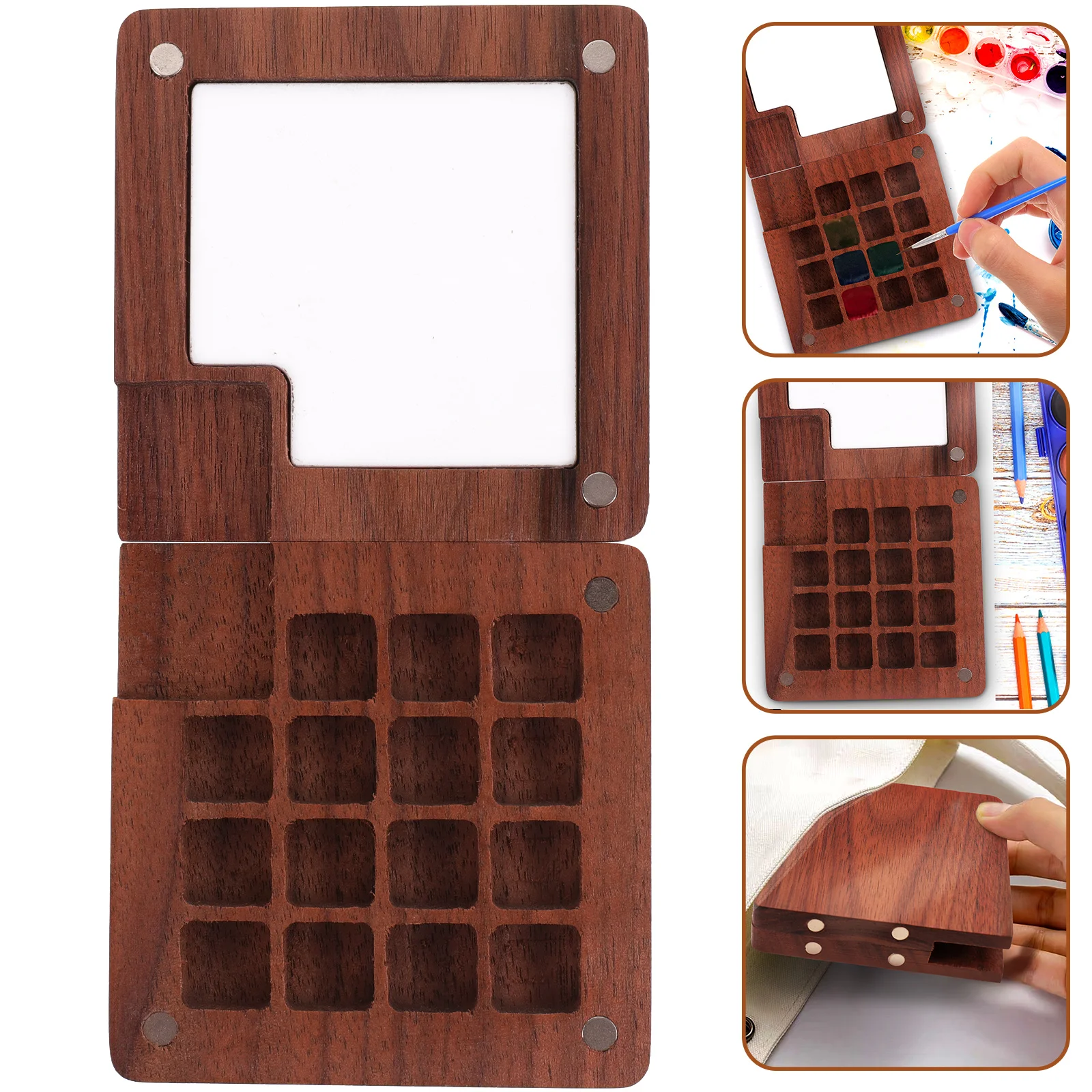 Wooden Palette Watercolor Case Artist Student Wood Traysing Box Lid DIY Pigment Tray Mixing
Wooden Palette Watercolor Case Artist Student Wood Traysing Box Lid DIY Pigment Tray Mixing
