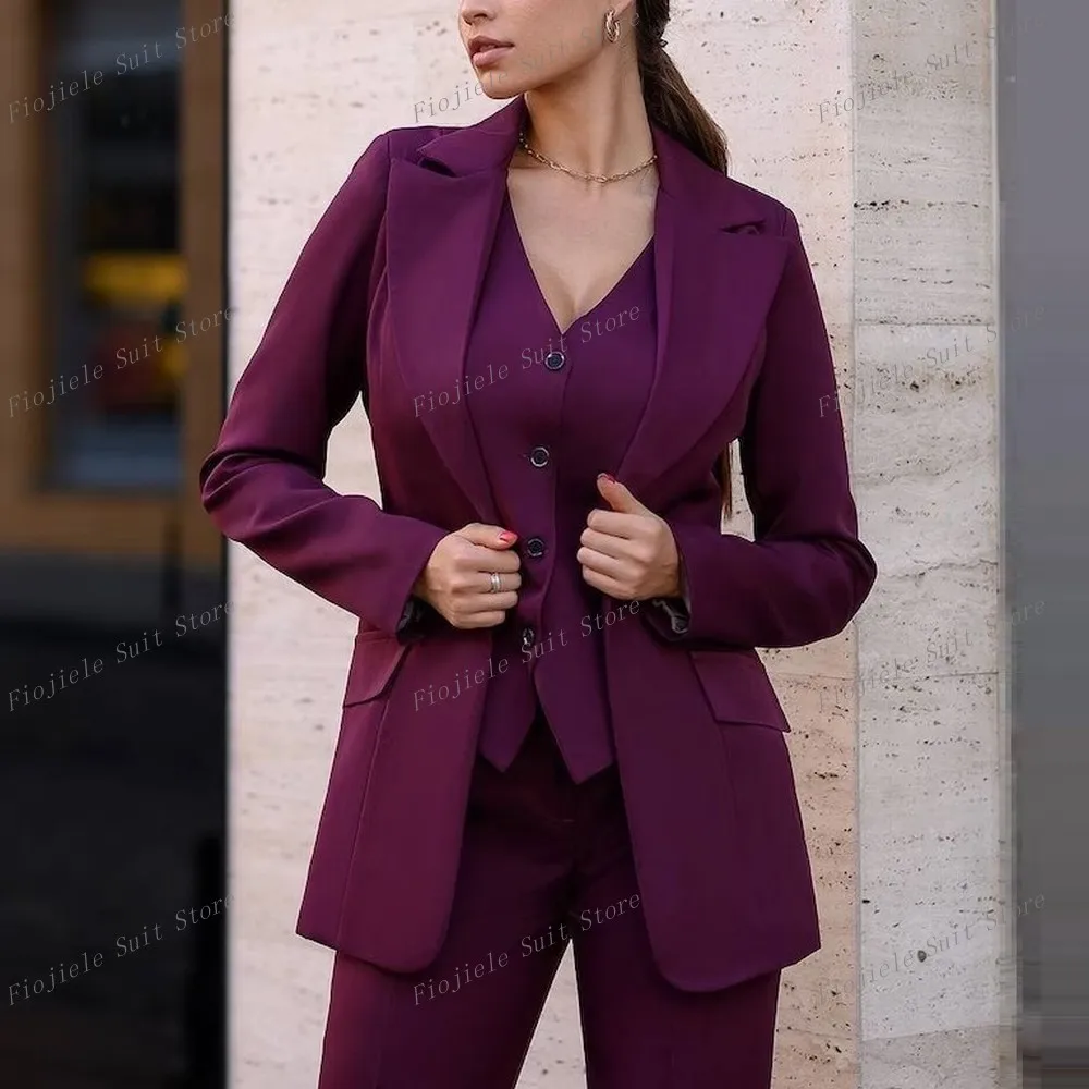 Purplish Red Women Suits Lady Business Office Tuxedos Mother Wedding Party Formal Occasions Ladies 3 Piece Set Jacket Vest Pants
Purplish Red Women Suits Lady Business Office Tuxedos Mother Wedding Party Formal Occasions Ladies 3 Piece Set Jacket Vest Pants