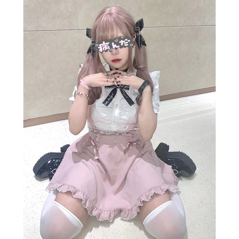 Sweet Bow Lace Suspender Dress Women Japanese Lolita Cute Girls High Waist Mini Dress 2023 Spring and Summer Vestidos Student
Sweet Bow Lace Suspender Dress Women Japanese Lolita Cute Girls High Waist Mini Dress 2023 Spring and Summer Vestidos Student