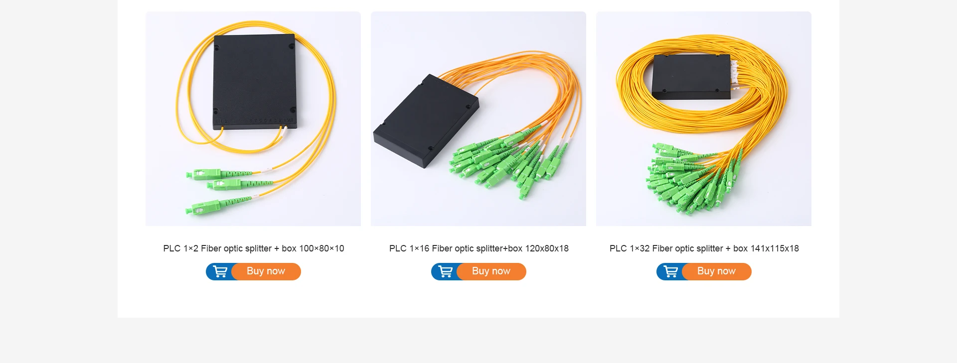 

Single Mode 1x6 PLC Fiber Splitter with SC/ APC LC/UPC Connector 2.0/3.0mm Fiber Optic Splitter