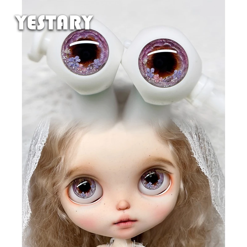 

YESTARY Blythe Doll Eyes Chips BJD Doll Accessories For 14MM Handmade Carve Colour Drip Glue Eye Piece For BJD Girl Boy Gift