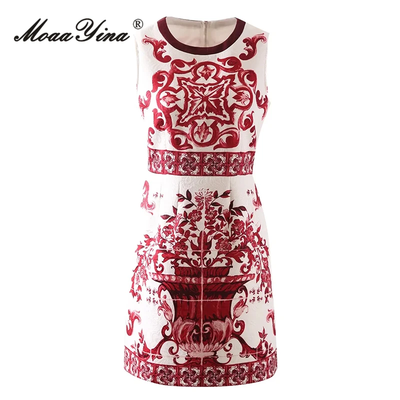 MoaaYina Summer Fashion Runway Vintage Vest Dress Women O-neck High Waist Safflower Porcelain Print Package Buttocks Mini Dress
MoaaYina Summer Fashion Runway Vintage Vest Dress Women O-neck High Waist Safflower Porcelain Print Package Buttocks Mini Dress