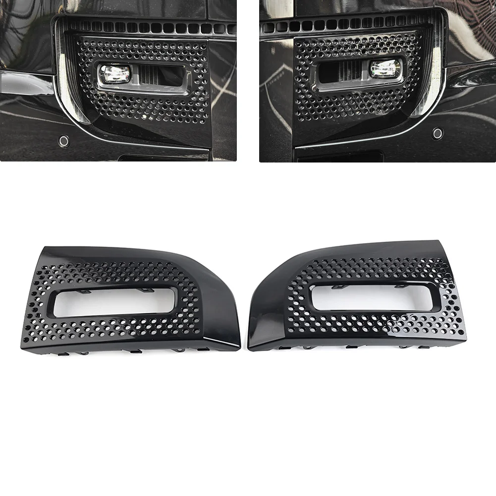 

Car Fog Lights Grill Fog Lamp Frame Bezel Cover For Land Rover Defender 90 110 130 2020 2021 2022 2023 2024 Glossy Black