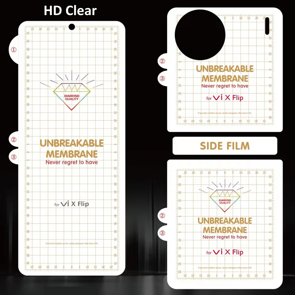 Set 3in1 Inner Outer Hinge UNBreakable Membrane Screen Protector For VIVO X Flip HD AG Matte Transparent Cover Hydrogel Film
Set 3in1 Inner Outer Hinge UNBreakable Membrane Screen Protector For VIVO X Flip HD AG Matte Transparent Cover Hydrogel Film