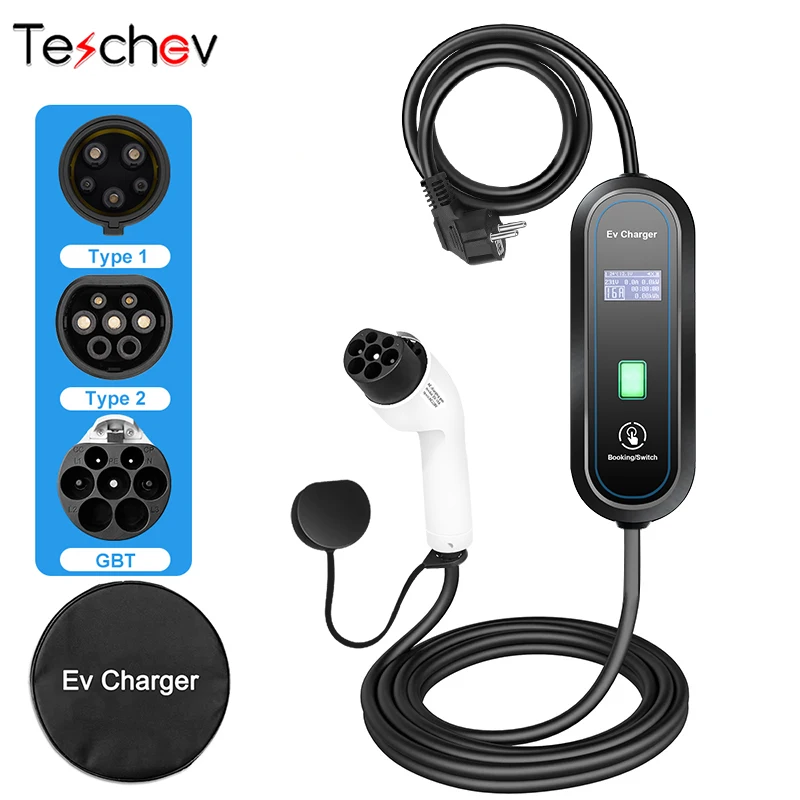 Teschev 16A GBT Car Charger 220V 230V EV Charger Type 2 Home Wallbox Fast Charging Cable Type 1 for Electric Car Schuko Plug 5M
Teschev 16A GBT Car Charger 220V 230V EV Charger Type 2 Home Wallbox Fast Charging Cable Type 1 for Electric Car Schuko Plug 5M