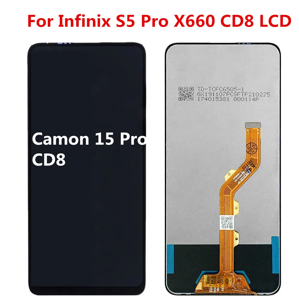 Для Infinix S5 Pro X660 X660C X660B ЖК-дисплей + кодирующий преобразователь сенсорного экрана в сборе Замена 6,53 для tecno camon 15 pro CD8
Для Infinix S5 Pro X660 X660C X660B ЖК-дисплей + кодирующий преобразователь сенсорного экрана в сборе Замена 6,53 для tecno camon 15 pro CD8