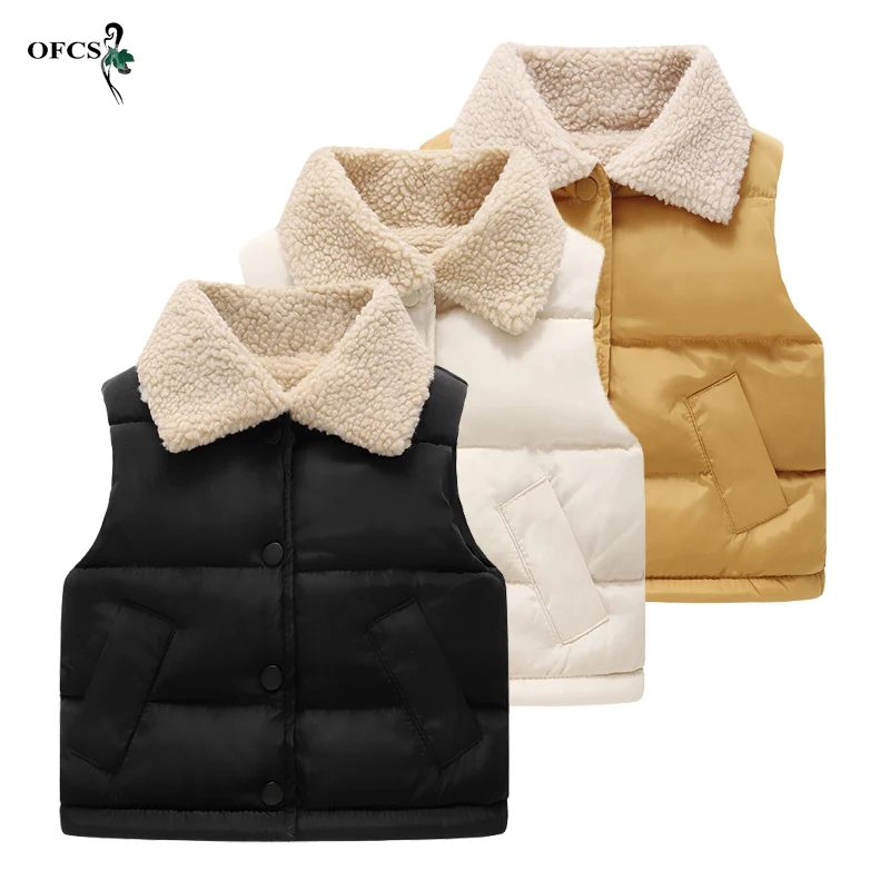 

Winter Children Warm Thicken Down Vest Baby Clothes Cotton Sleeveless Waistcoat Kids Outerwear Coat Boys Girls Jackets Vest 2-12