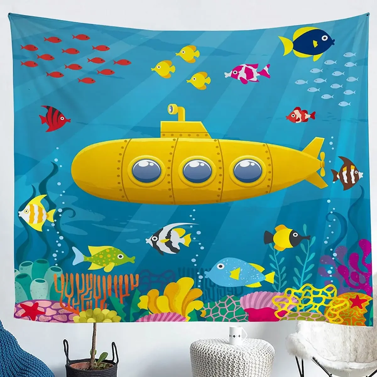 Cartoon Yellow Submarine Tapestry Wall Hanging Underwater World Decor Wall Tapestry Cute Sealife Wall Art for Bedroom Livingroom
Cartoon Yellow Submarine Tapestry Wall Hanging Underwater World Decor Wall Tapestry Cute Sealife Wall Art for Bedroom Livingroom