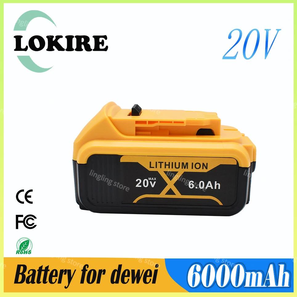 For dewei 20V 6.0Ah Rechargeable battery for dewei Cordless screwdriver drill Screw gun wrench impact batteries DCB200 DCD790
For dewei 20V 6.0Ah Rechargeable battery for dewei Cordless screwdriver drill Screw gun wrench impact batteries DCB200 DCD790