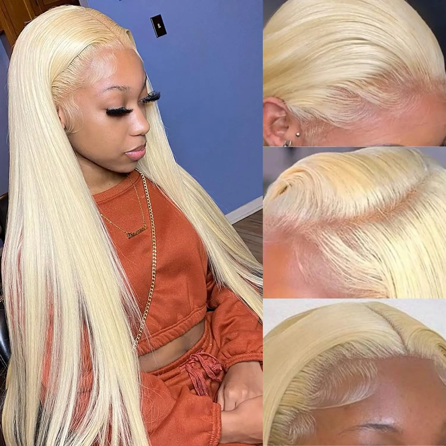 

30 Inch Blonde 613 HD Lace Front Wigs 13x6 Straight Lace Frontal Wig Brazilian Hair 180% Density Colored Glueless Wig For Women