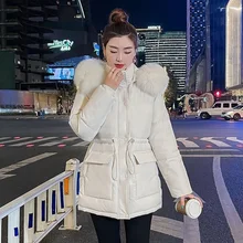 Womens Winter Jacket Students Solid Hooded Large Fur Parkas Drawstring Slim Fashion Warm Coat Female Snow Wear Outwear
Womens Winter Jacket Students Solid Hooded Large Fur Parkas Drawstring Slim Fashion Warm Coat Female Snow Wear Outwear