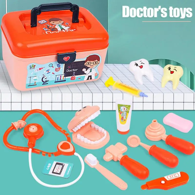 

Dentist Play Set 14 Pieces Dentist Play Set Medical Kit Pretend Toy For Kids Educational Doctor Toys Role Play Game For Children
