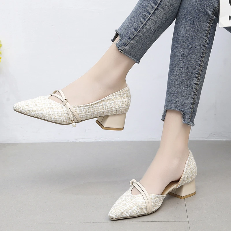 Trendy single shoe women 2024 spring/summer thick heel pointed shallow mouthed fairy style gentle high heels women's cool shoes
Trendy single shoe women 2024 spring/summer thick heel pointed shallow mouthed fairy style gentle high heels women's cool shoes