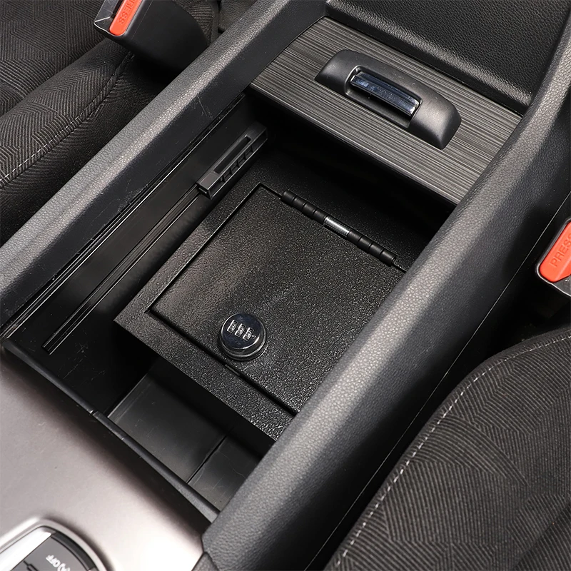 

Черный Автомобильный подлокотник из углеродистой стали для Honda Pilot 2015-2022, сейф с комбинированным замком, Сейф для хранения, автомобильные аксессуары