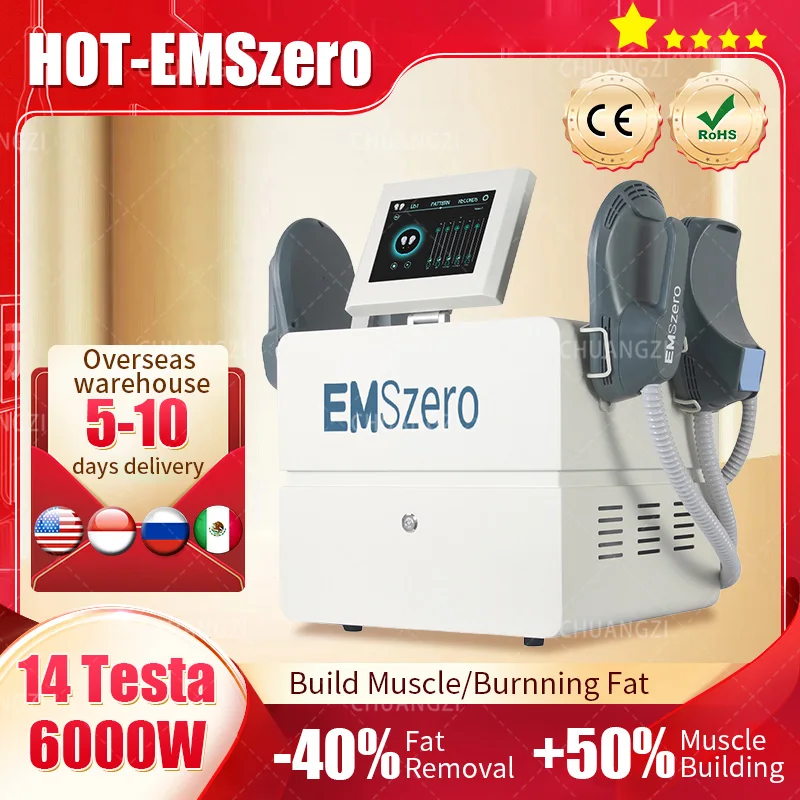 

RF EMS Sculpt Machine 6000W EMSZERO Neo Hi-emt Sculpting Electromagnetic Body Slimming Fat Removal Build Muscle DLS-EMSLIM Salon