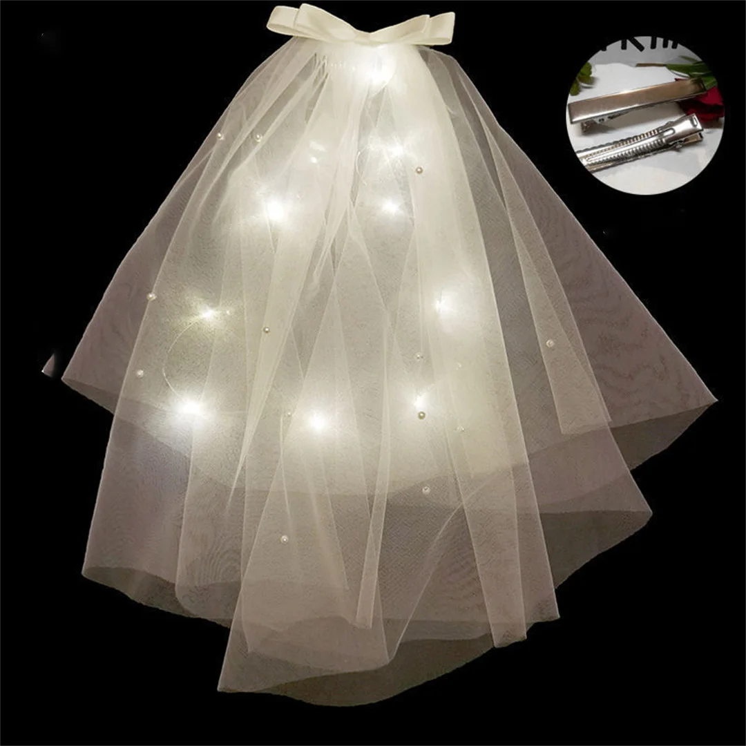 Veil light Double ribbon with double bare gauze and beaded hairpins Bridal wedding dress accessories for marriage proposal photo
Veil light Double ribbon with double bare gauze and beaded hairpins Bridal wedding dress accessories for marriage proposal photo