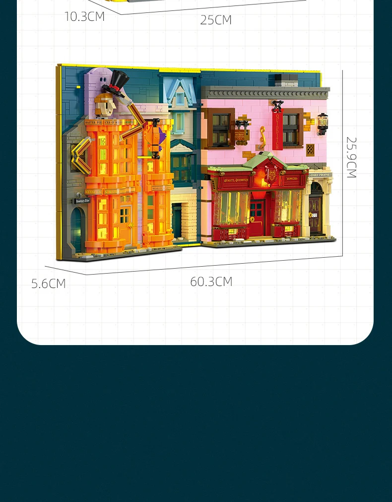 1940PCS Diagon Alley Book Building Blocks Classic Movie Scene Magic Bookstore Model Bricks Desktop Decoration Kids DIY Toys Gift 1940PCS Diagon Alley Book Building Blocks Classic Movie Scene Magic Bookstore Model Bricks Desktop Decoration Kids DIY Toys Gift