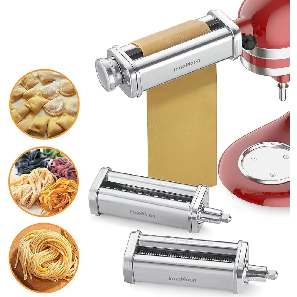 Manual Pasta Machine Stainless Steel for Kitchenaid Pasta Attachment Noodle Cutter Spaghetti and Fettuccine Cutter Dough Sheeter
Manual Pasta Machine Stainless Steel for Kitchenaid Pasta Attachment Noodle Cutter Spaghetti and Fettuccine Cutter Dough Sheeter