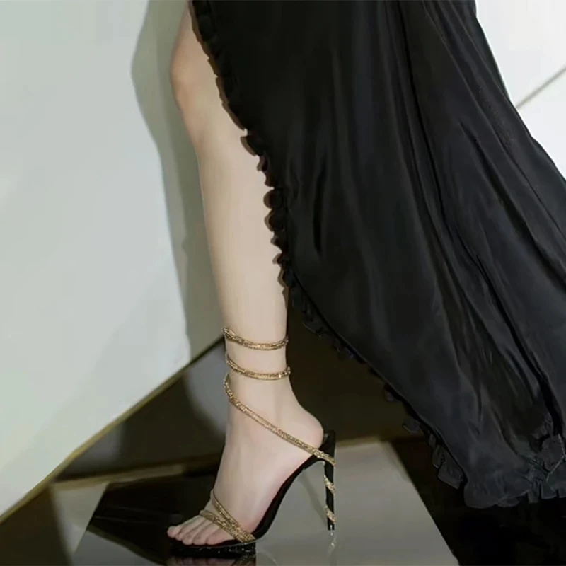 Fashion Sexy Ladies High Heels Black Snake Wrap Rhinestone Sandals Party Dress White Black Red Stiletto Wrap Metal Women's Shoes
Fashion Sexy Ladies High Heels Black Snake Wrap Rhinestone Sandals Party Dress White Black Red Stiletto Wrap Metal Women's Shoes