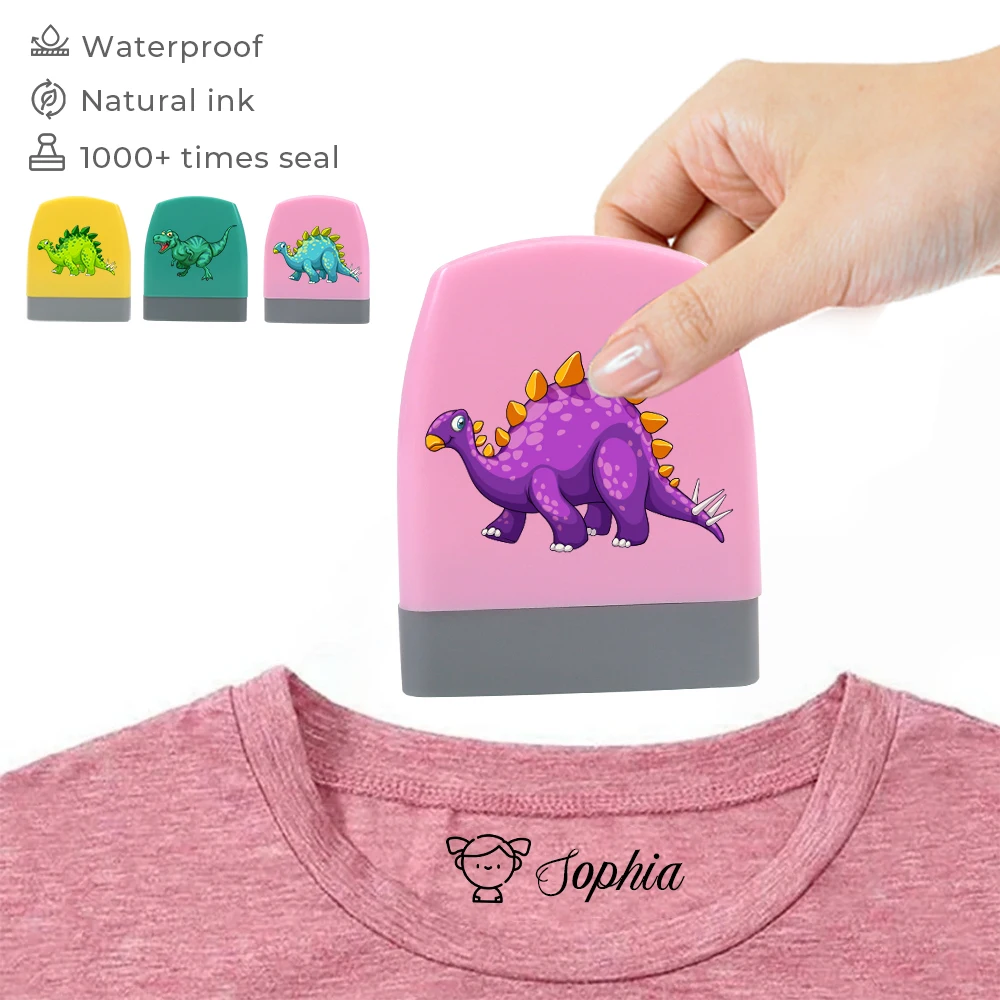 

Cartoon Cute Dinosaur Baby Name Stamp Custom-Made Diy Gift For Children Seal Student Clothes Chapter Not Easy To Fade Security