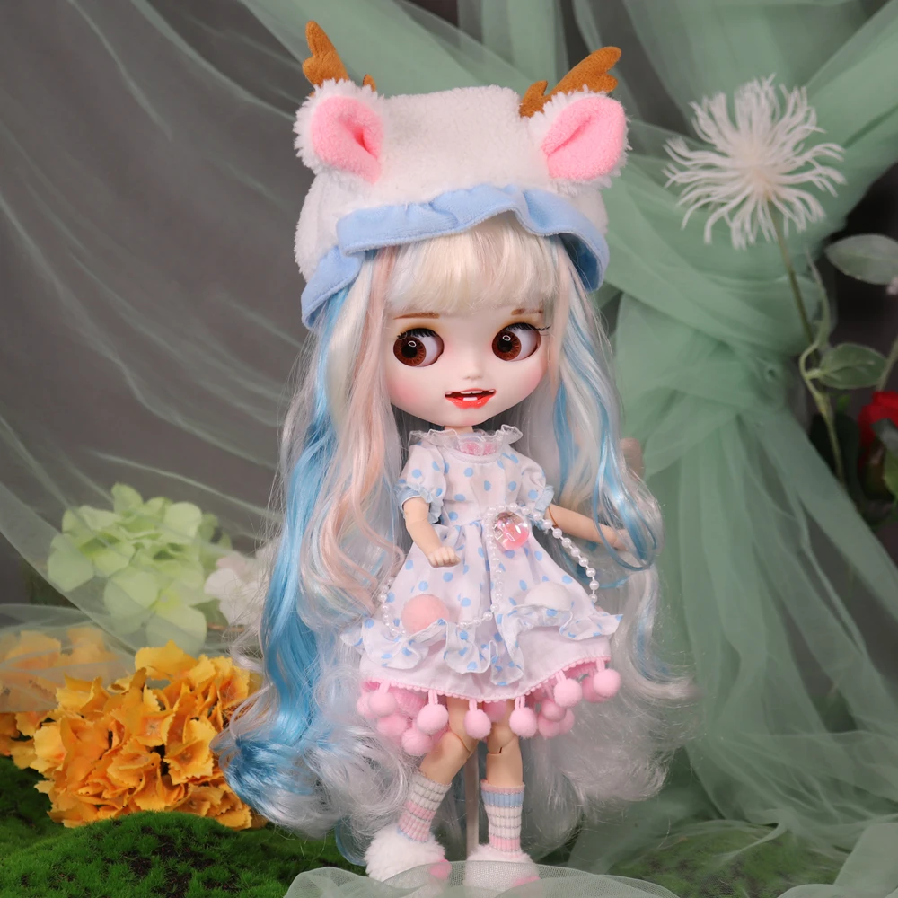 

Милый подарок ICY DBS Blyth кукла резные губы белая кожа матовое лицо 1/6 BJD Azone S аниме девушка