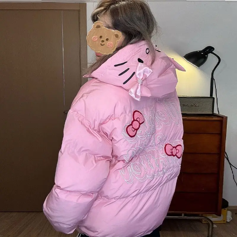 Cute Hello Kitty Hooded Detachable Bow All-Match Cotton-Padded Clothes Fashion Brand Intensification Down Jacket Female
Cute Hello Kitty Hooded Detachable Bow All-Match Cotton-Padded Clothes Fashion Brand Intensification Down Jacket Female