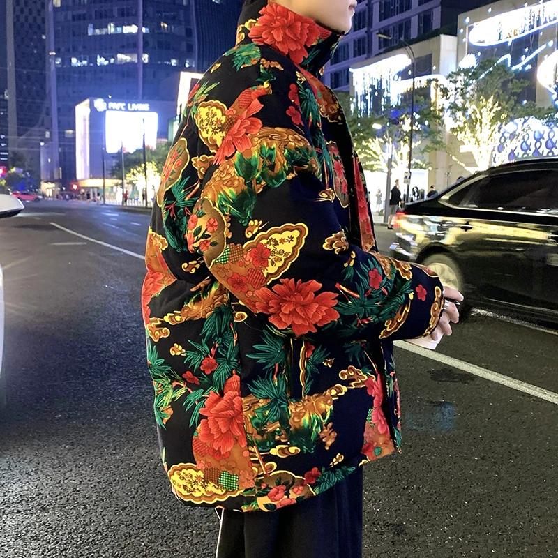 Winter Big Flower Cotton Men's Winter Ethnic Style Standing Collar Cotton Jacket Trendy Brand Cotton Couple Outfit Bread Coat
Winter Big Flower Cotton Men's Winter Ethnic Style Standing Collar Cotton Jacket Trendy Brand Cotton Couple Outfit Bread Coat