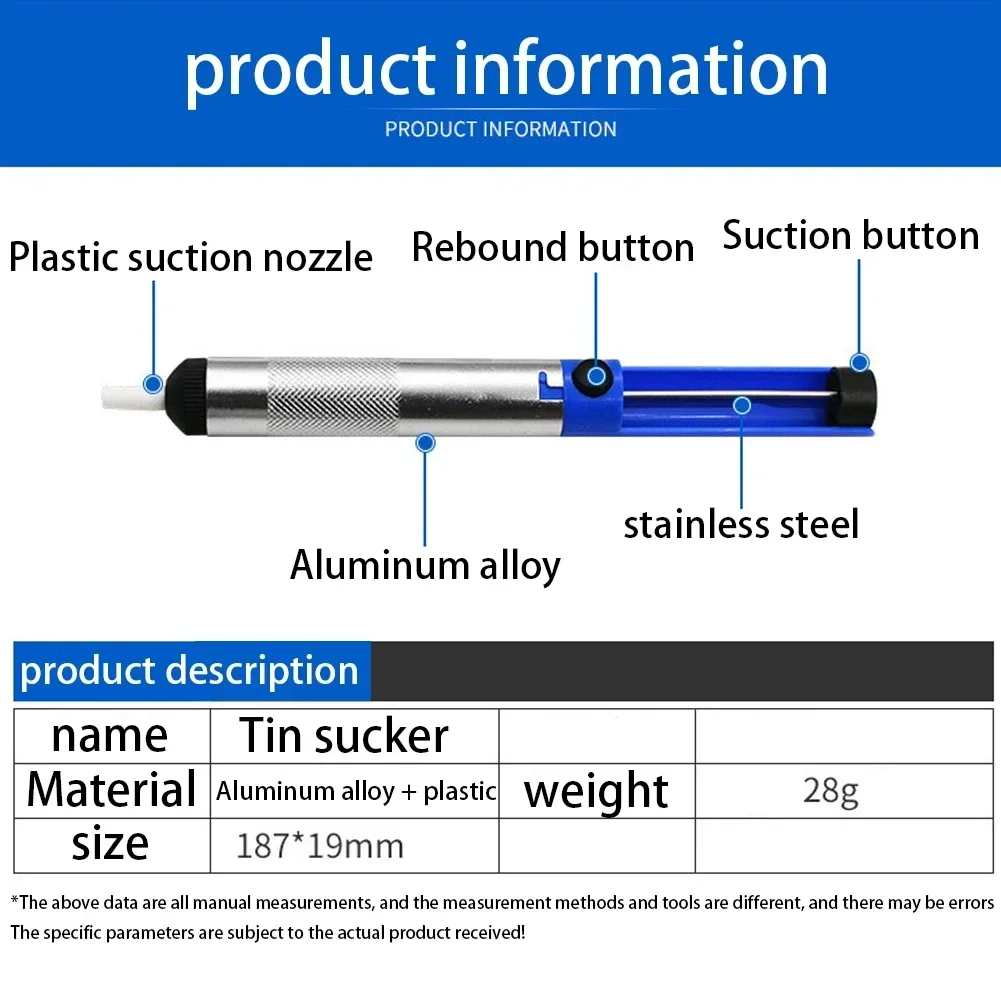 

Repair Portable Electric Pen Desoldering High for Sucker Electronic Soldering Tin Solder DIY Gun Vaccum Pressure