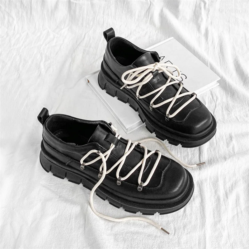Mens Casual Leather Shoes Male Platform Derby Shoes Lace Up Man Chunky Sneakers Low Top Man Boots Punk Streetwear
Mens Casual Leather Shoes Male Platform Derby Shoes Lace Up Man Chunky Sneakers Low Top Man Boots Punk Streetwear