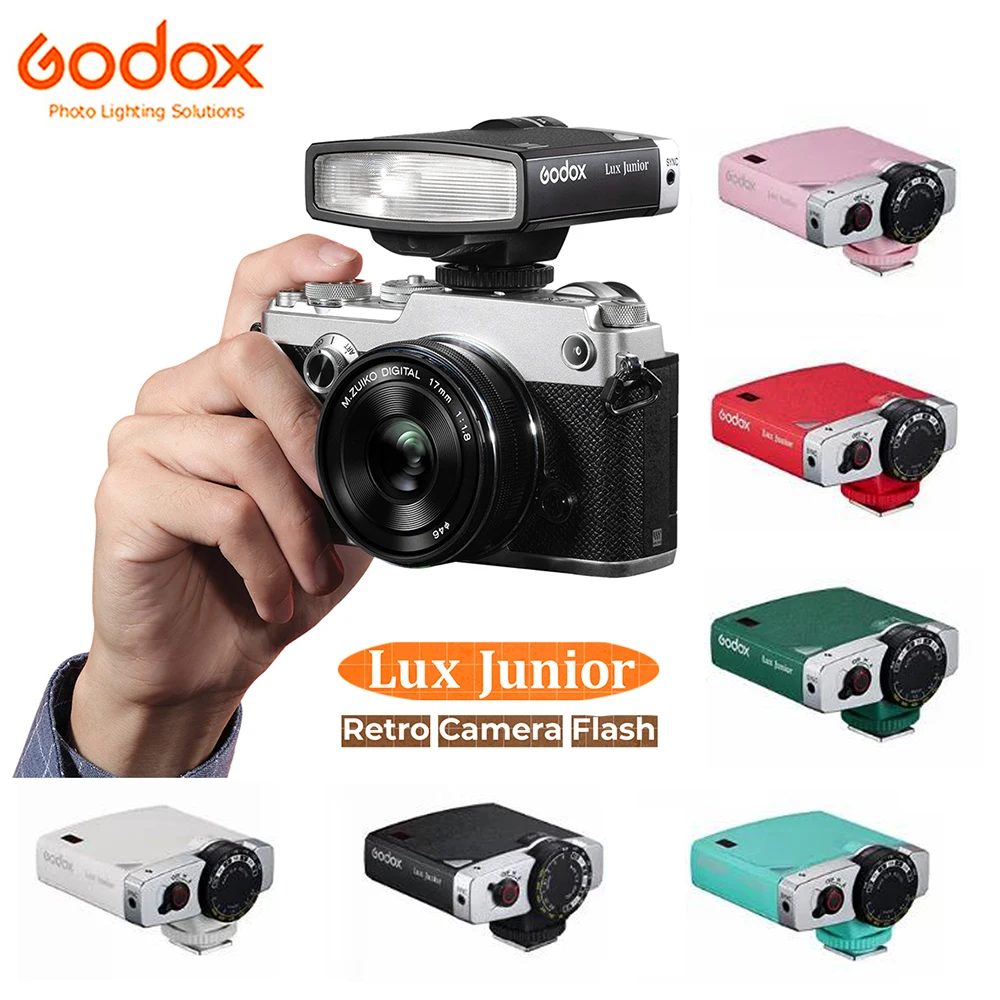 GODOX Lux Junior Retro Camera Flash GN12 6000K 7 уровней 1/1-1/64 Mini Speedlite для Canon Nikon Sony Olympus Fujifilm
GODOX Lux Junior Retro Camera Flash GN12 6000K 7 уровней 1/1-1/64 Mini Speedlite для Canon Nikon Sony Olympus Fujifilm