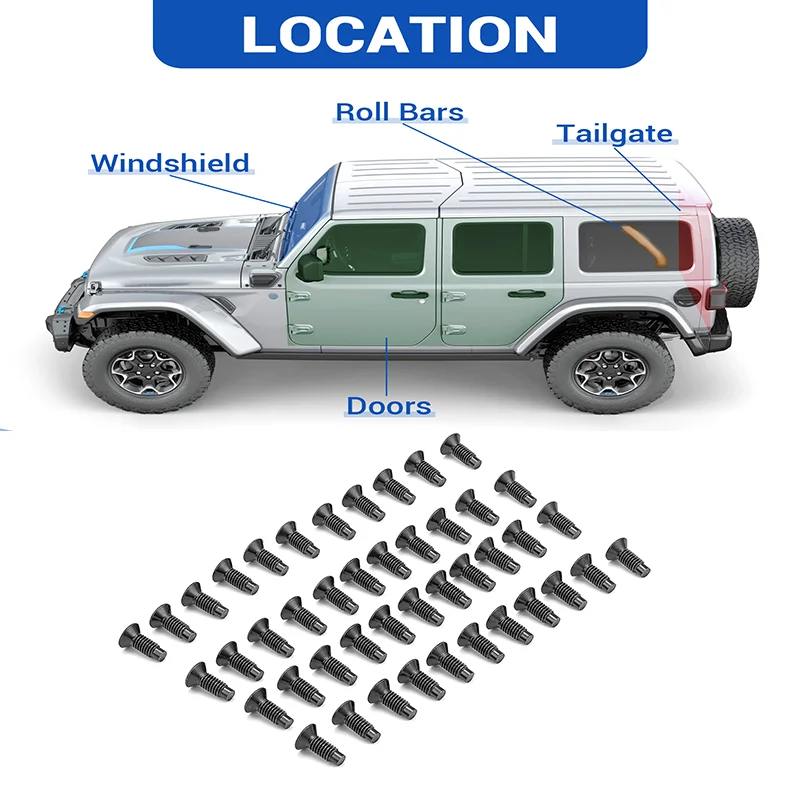 44x For 1976-2006 Jeep Wrangler TJ YJ CJ Hex Socket Flat Head Carbon Steel Screw Fit Doors/Windshield/Tailgate/Soft-top/Roll Bar
44x For 1976-2006 Jeep Wrangler TJ YJ CJ Hex Socket Flat Head Carbon Steel Screw Fit Doors/Windshield/Tailgate/Soft-top/Roll Bar