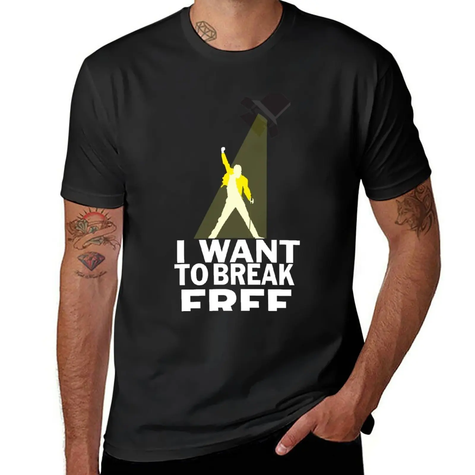 

New i want to break free T-Shirt black t shirts funny t shirts mens graphic t-shirts funny