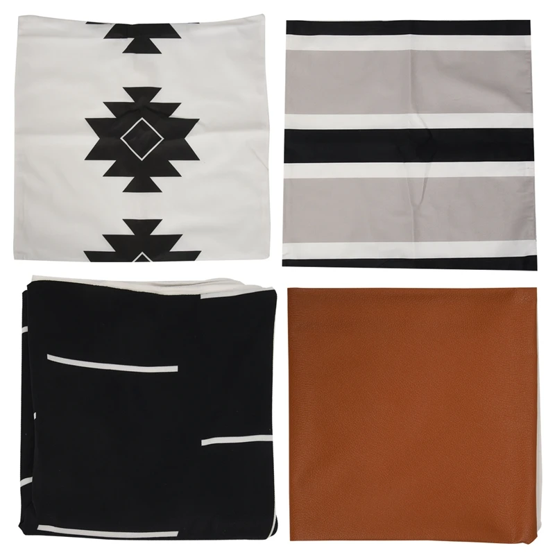 18X18 Inch Modern Design Short Plush Black White Geometric Faux Leather Set (18 Inch X 18 Inch)
18X18 Inch Modern Design Short Plush Black White Geometric Faux Leather Set (18 Inch X 18 Inch)