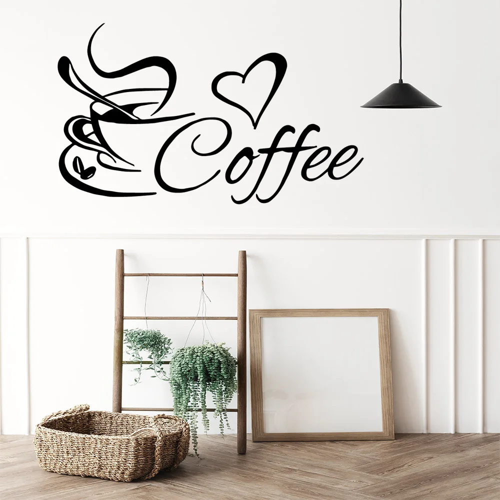 

Fun Coffee wall sticker Decal Removable Vinyl Mural Poster For Kids Rooms Decoration Diy Pvc Home Decoration Accessories