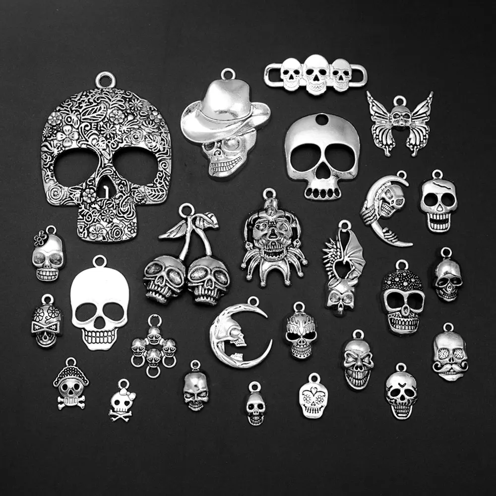 1/5/10/20pcs/Lot Vintage Halloween Charms Cute Skull Skeleton Head Moon Pendant For DIY Necklace Earring Jewelry Making Supplies
1/5/10/20pcs/Lot Vintage Halloween Charms Cute Skull Skeleton Head Moon Pendant For DIY Necklace Earring Jewelry Making Supplies