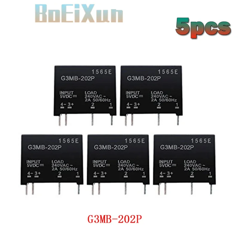 5pcs G3MB-202P Solid State Relay Module DC 5V G3MB 202P DC-AC PCB SSR Solid-State Relays 4Pin 5 V DC Out 240V AC 2A Relay Module
5pcs G3MB-202P Solid State Relay Module DC 5V G3MB 202P DC-AC PCB SSR Solid-State Relays 4Pin 5 V DC Out 240V AC 2A Relay Module