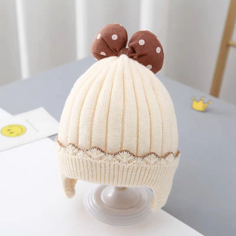 2 Versions Winter Baby Girls Knitted Hats with Bow Ear Protection Wool Beanie Hat Kids Warm Windproof Headwear Cap 3-18M
2 Versions Winter Baby Girls Knitted Hats with Bow Ear Protection Wool Beanie Hat Kids Warm Windproof Headwear Cap 3-18M