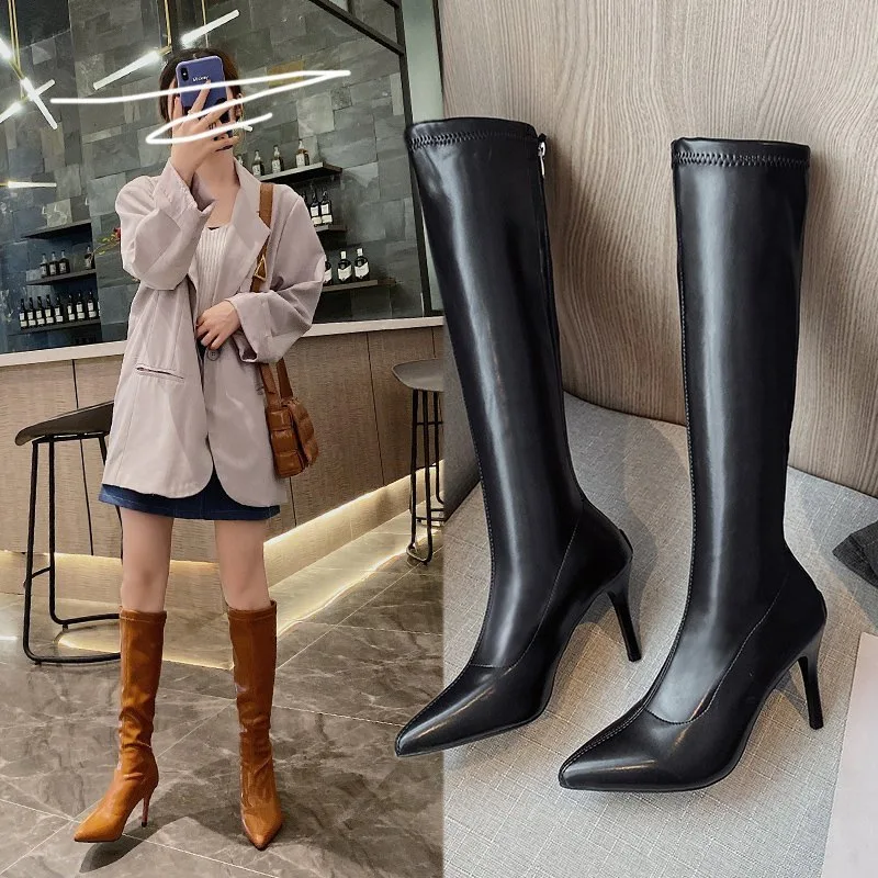 Soft Leather High Quality Women Over The Knee Boots Super Thin High Heel Sexy Ladies Long Boots Fashion Pointed Toe Zipper Botas
Soft Leather High Quality Women Over The Knee Boots Super Thin High Heel Sexy Ladies Long Boots Fashion Pointed Toe Zipper Botas